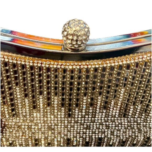 Silver Rhinestone Convertible Crossbody Clutch Purse Evening Bag D'Margeaux NWT - Picture 15 of 15